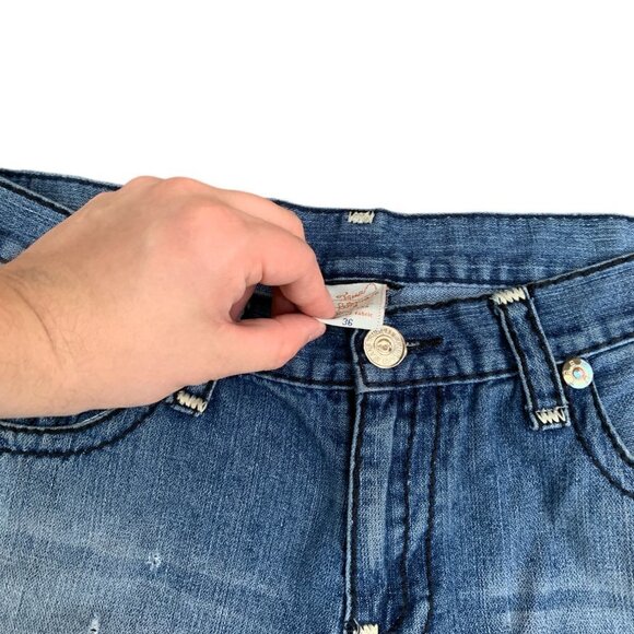 VINTAGE True Religion Jeans Size 36 JOEY SUPER T Blue - Picture 3 of 9